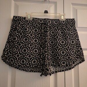 Black and White Patterned Shorts